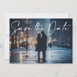 Editable Photo QR code - Modern Save The Date Card