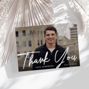 editable photo thank you graduation postcard
