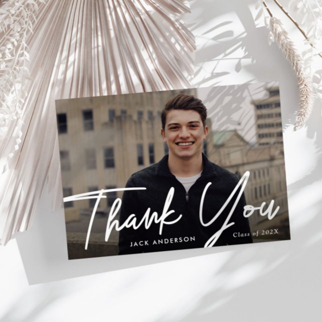 editable photo thank you graduation postcard (Creator Uploaded)