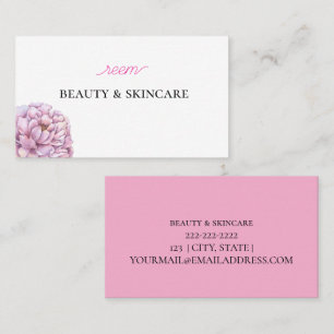 Editable Pink Floral Business Card