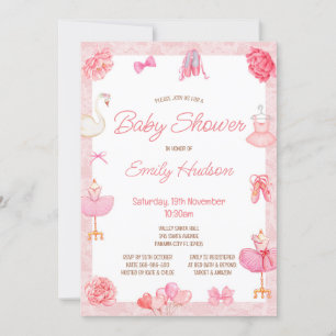 Editable Pink Tutu Ballerina Invitation