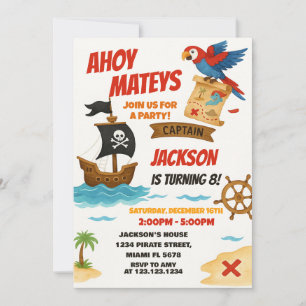 Editable Pirate Birthday Invitation
