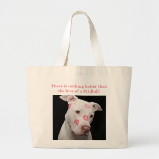 Editable Pitbull Lover Large Tote Bag