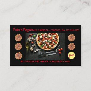 Editable Pizza Loyalty Rewards Card
