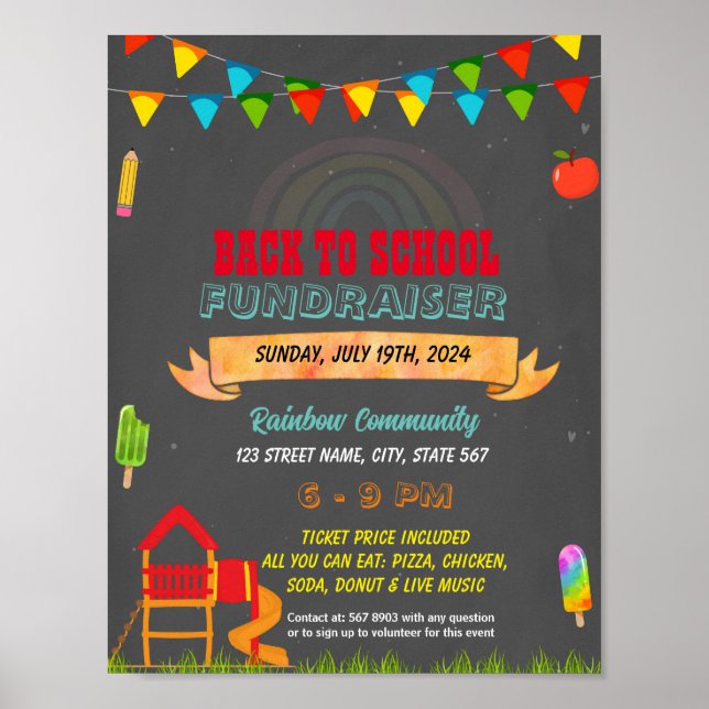 Editable Playground back to school flyer Poster (Front)