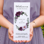 Editable Plum Peonies Trifold Wedding Program Flyer<br><div class="desc">Use this design for a Z fold or Tri-fold Wedding Program. Perfect for longer ceremonies! Easily edit this program with all of your wedding information!

See the entire Plum Peonies collection for more matching items.</div>