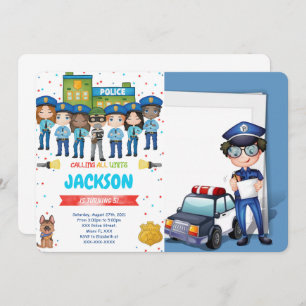 Editable Police Photo Invitation