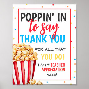 EDITABLE Popcorn Teacher Appreciation Sign, Poppin Poster