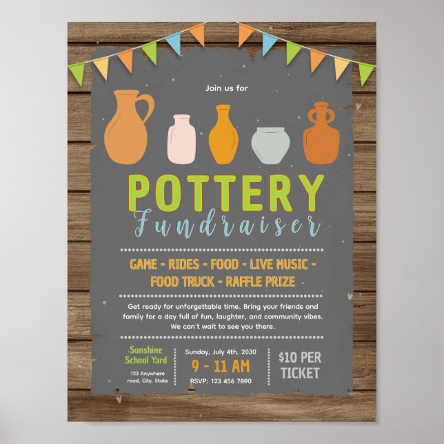 Editable pottery class flyer poster (Front)