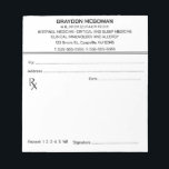 Editable Prescription Notepad<br><div class="desc">This editable notepad features fields for the doctor's name, degrees, type of facility/services and contact information. There are fields for the patients name and address, date, repeats and signature. The text is editable so go ahead and change the details. This can also be used as gifts for your pharmacist, doctor,...</div>