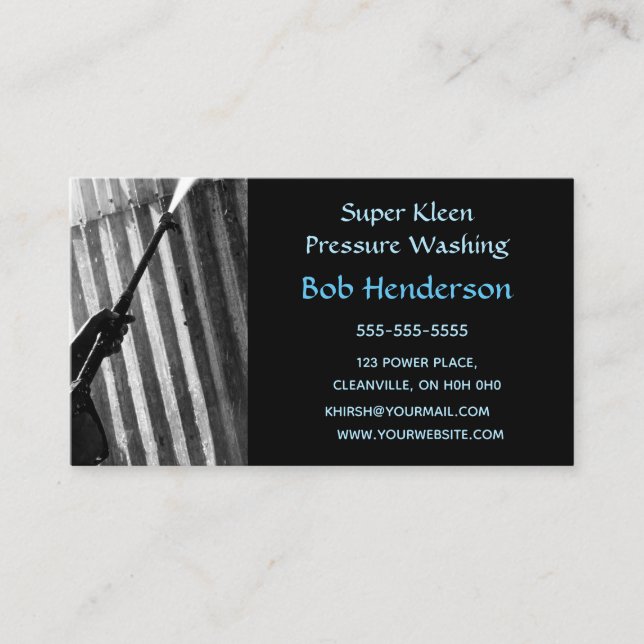 Editable Pressure Washing Business Card (Front)