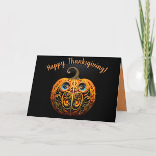 Editable Pumpkin Happy Thanksgiving Card