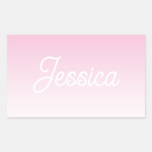 (Editable) Purple Color Ombre & Your Text Rectangular Sticker