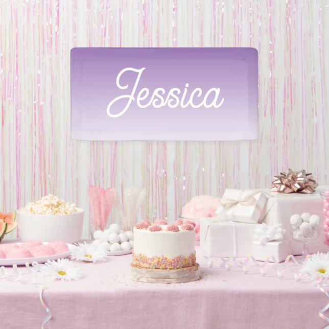 (Editable) Purple Colour Ombre & Your Text Banner (Party)