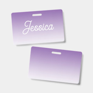 (Editable) Purple Colour Ombre & Your Text ID Badge