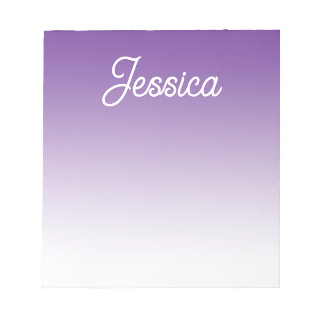 (Editable) Purple Colour Ombre & Your Text Notepad (Front)