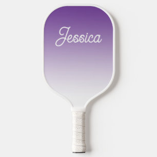 (Editable) Purple Colour Ombre & Your Text Pickleball Paddle