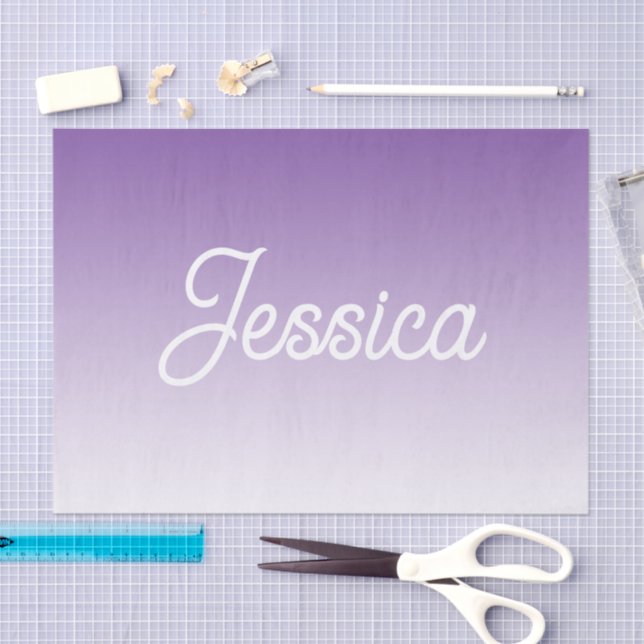 (Editable) Purple Colour Ombre & Your Text Tissue Paper (Craft)