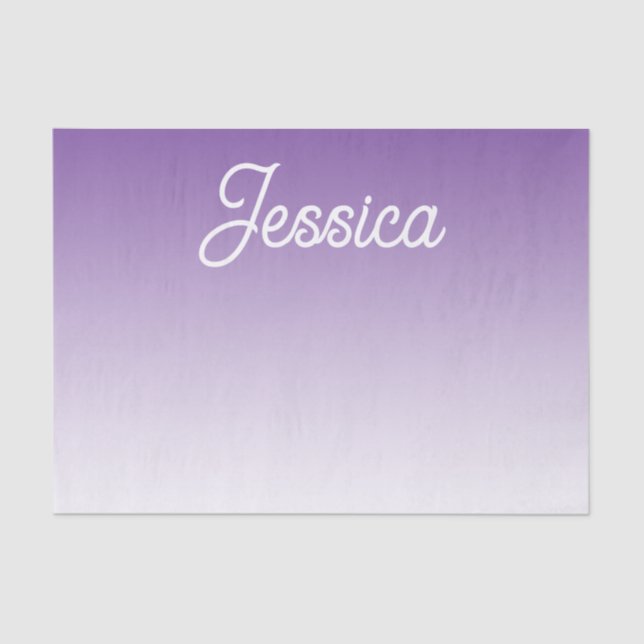 (Editable) Purple Colour Ombre & Your Text Tissue Paper (Front)