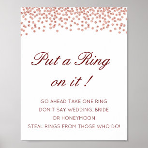 Editable Put a Ring on it Bridal Shower Game Poste Poster