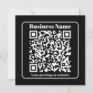Editable QR code Black & White Retro Modern Style Holiday Card