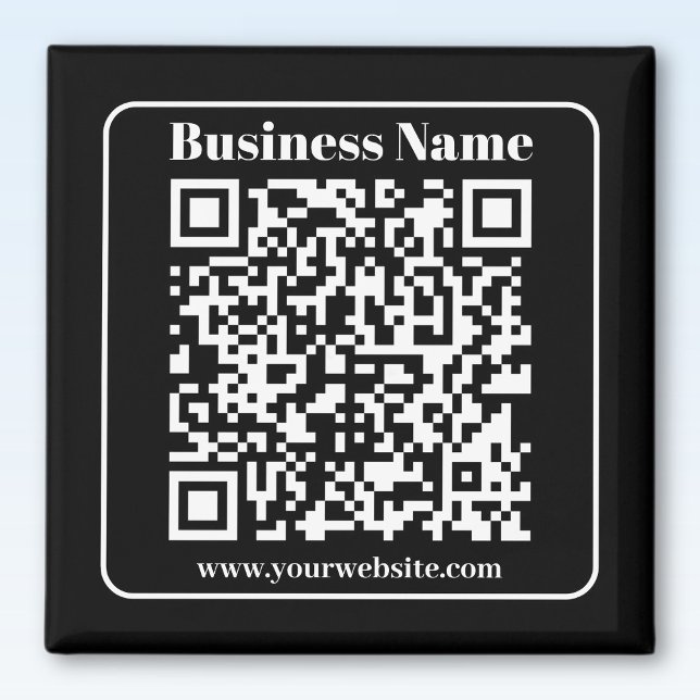 Editable QR code Black & White Retro Modern Style Magnet (Creator Uploaded)