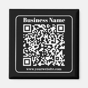 Editable QR code Black & White Retro Modern Style Magnet
