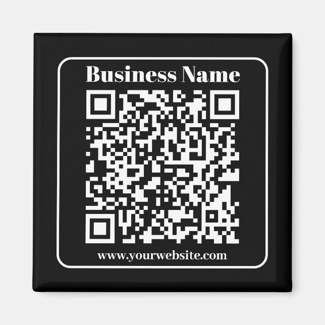 Editable QR code Black & White Retro Modern Style Magnet (Front)