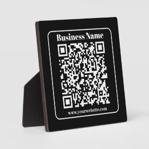 Editable QR code Black & White Retro Modern Style Plaque