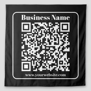 Editable QR code Black & White Retro Modern Style Tapestry