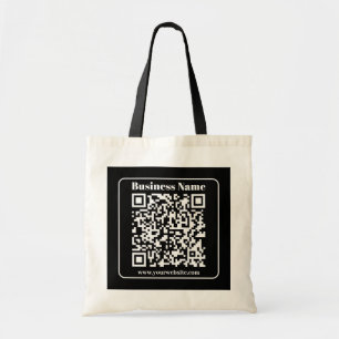 Editable QR code Black & White Retro Modern Style Tote Bag