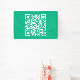 Editable QR Code Generate Your Own Teal Green Banner
