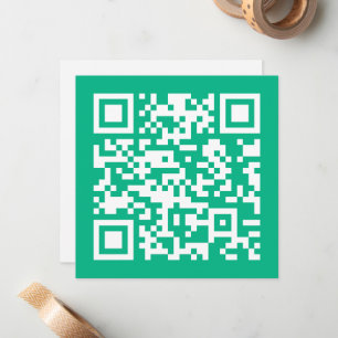 Editable QR Code Generate Your Own    Teal Green  Card