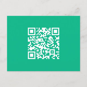 Editable QR Code Generate Your Own    Teal Green  Postcard