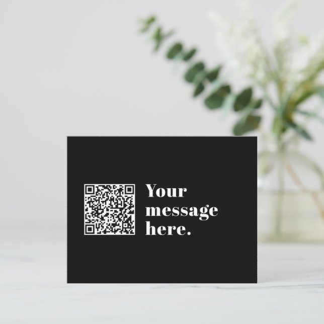 Editable QR code & Retro-modern Text Thank You Card (Standing Front)