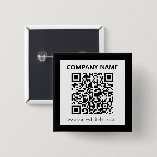 Editable QR code & Simple Customisable Design  15 Cm Square Badge