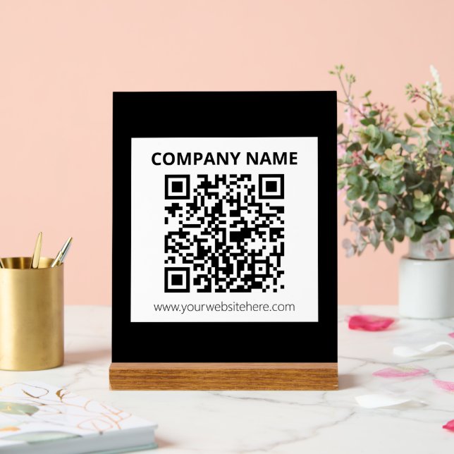 Editable QR code & Simple Customisable Design  Acrylic Sign (Wedding)