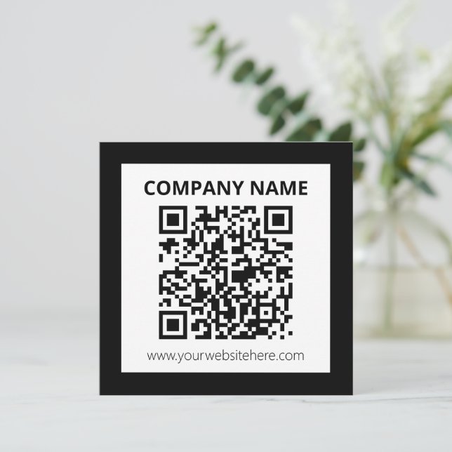 Editable QR code & Simple Customisable Design  Card (Standing Front)