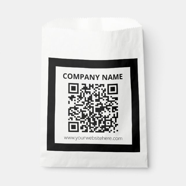 Editable QR code & Simple Customisable Design  Favour Bag (Front)