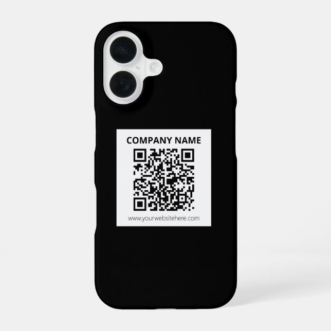 Editable QR code & Simple Customisable Design  iPhone 16 Case (Back)