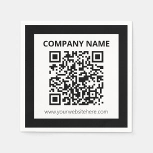 Editable QR code & Simple Customisable Design Napkin
