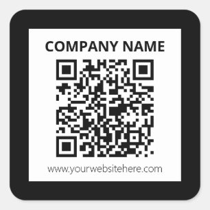 Editable QR code & Simple Customisable Design  Square Sticker