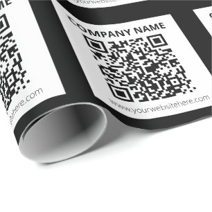 Editable QR code & Simple Customisable Design  Wrapping Paper