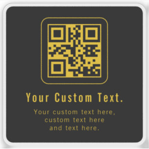 Editable QR Code & Text Template   Black & Gold