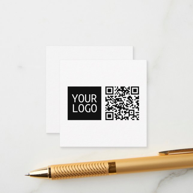 Editable QR code & Your Business Logo or Image Enclosure Card (Front/Back In Situ)