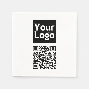 Editable QR code & Your Business Logo or Image Napkin