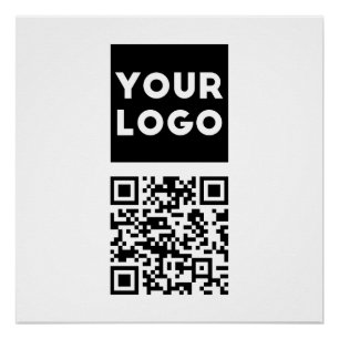 Editable QR code & Your Business Logo or Image Poster