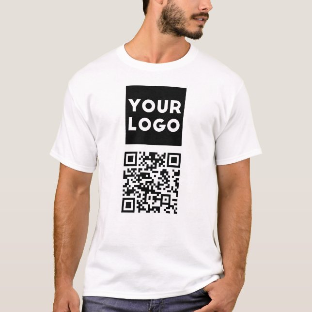 Editable QR code & Your Business Logo or Image T-Shirt (Front)