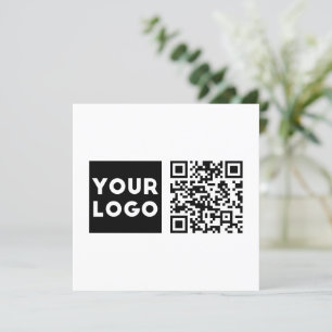 Editable QR code & Your Business Logo or Image Thank You Card