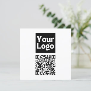 Editable QR code & Your Business Logo or Image Thank You Card